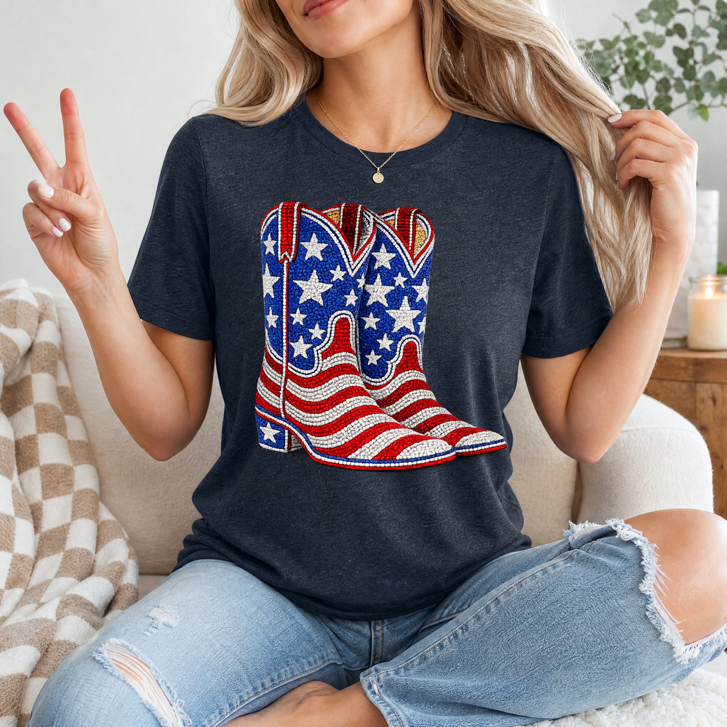 Rhinestone Boots Premium Graphic Tee