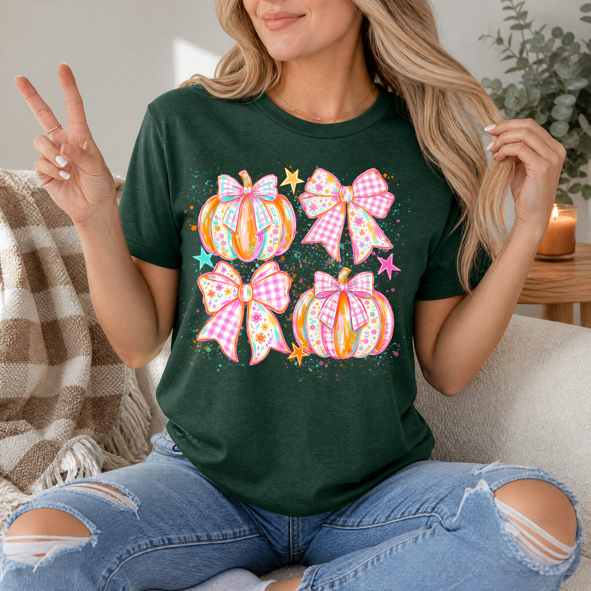 Pumpkin Bows Premium Graphic Tee