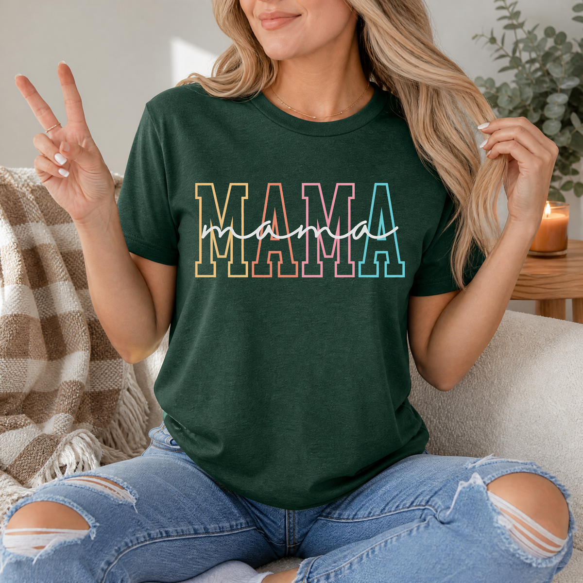 Neon Mama Outline & Script Graphic Tee