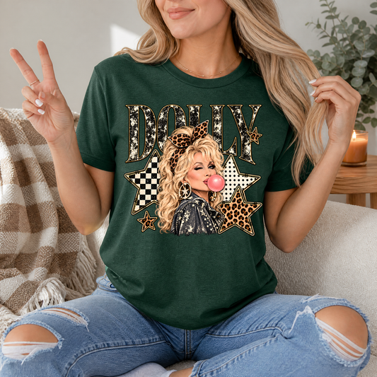 Dolly Bubblegum & Leopard Bow Vintage Graphic Tee