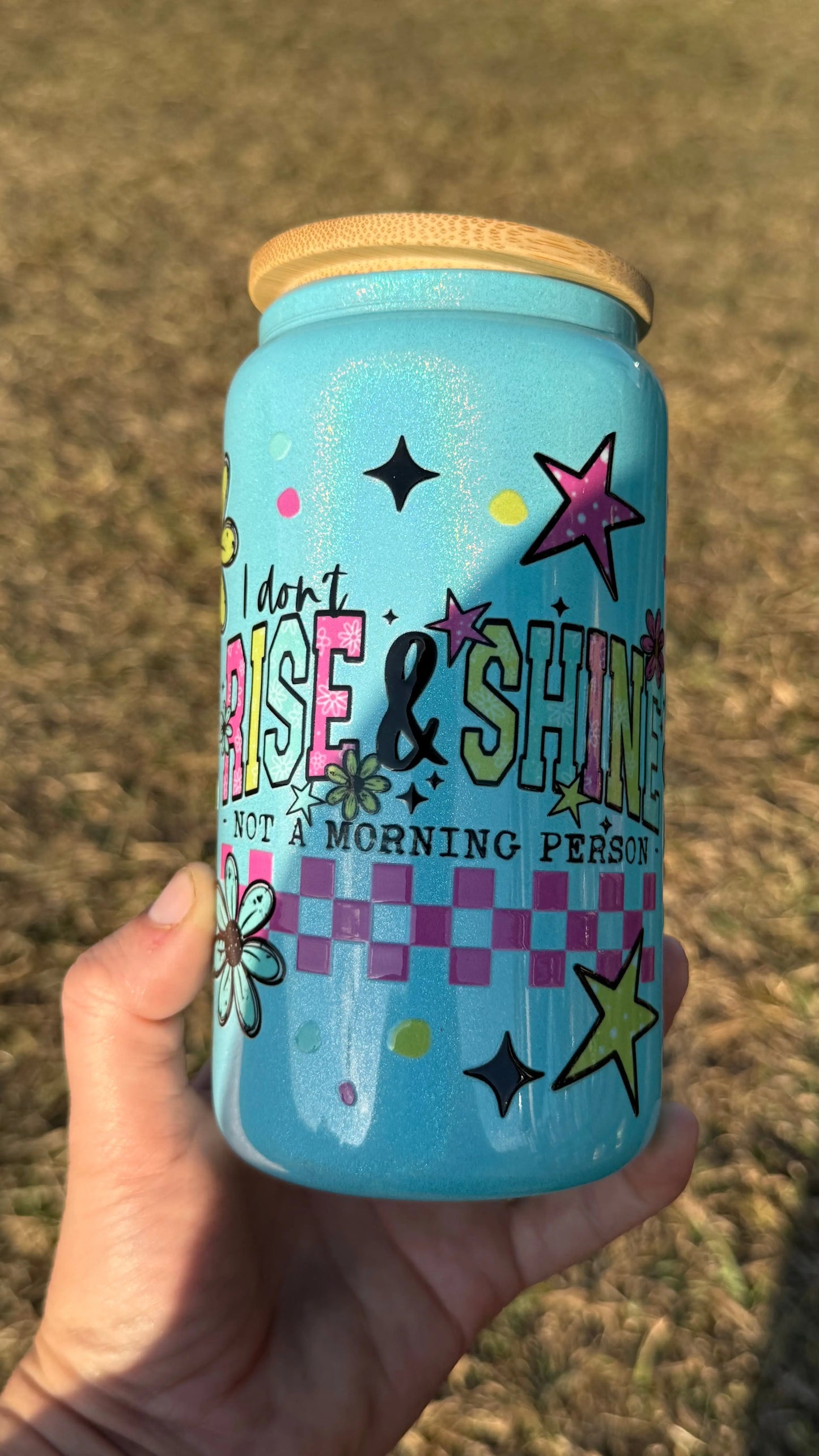 I don’t rise & shine 16oz Glass Libby K's Krafty Barn