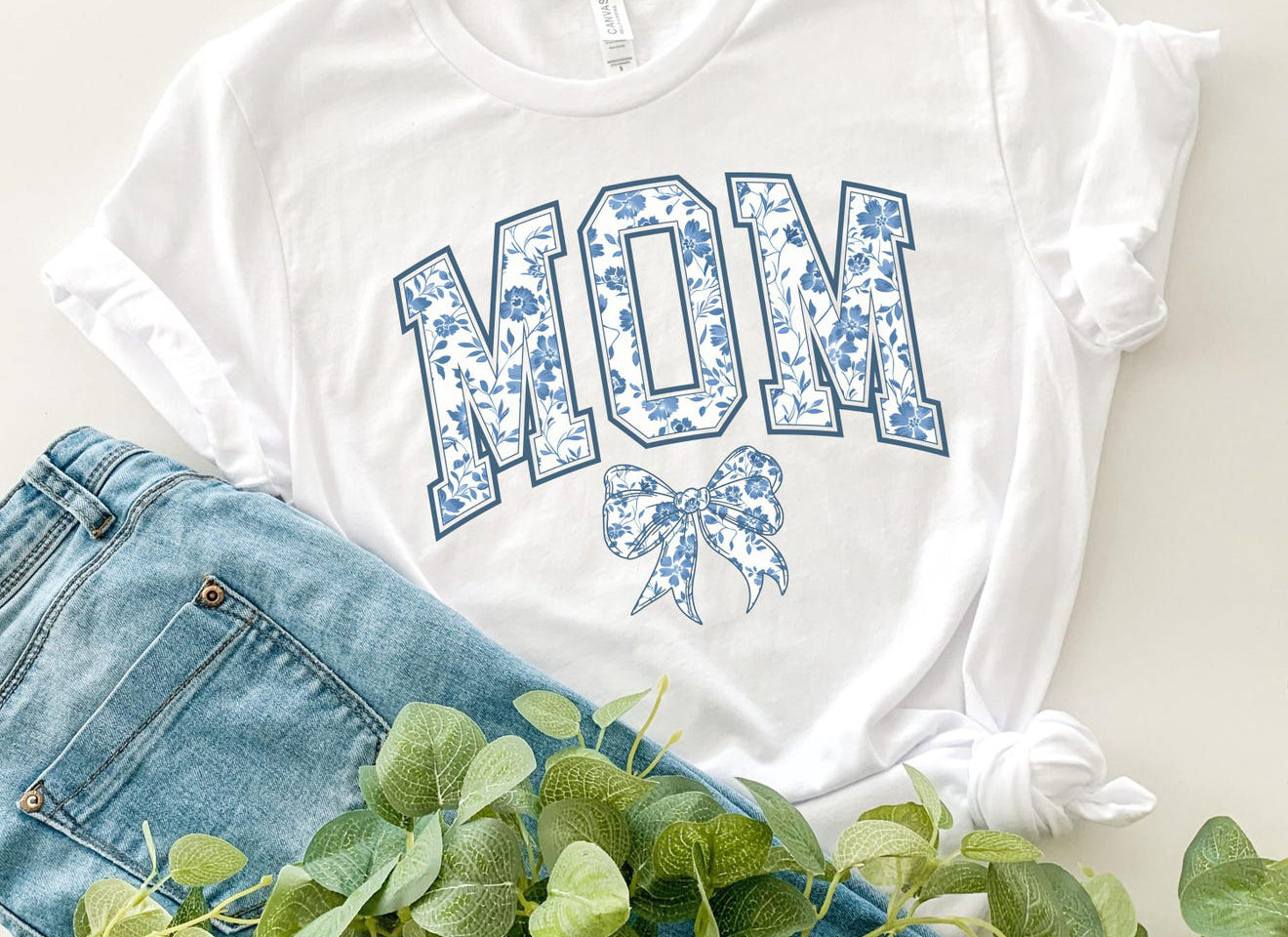 Blue Floral Mom