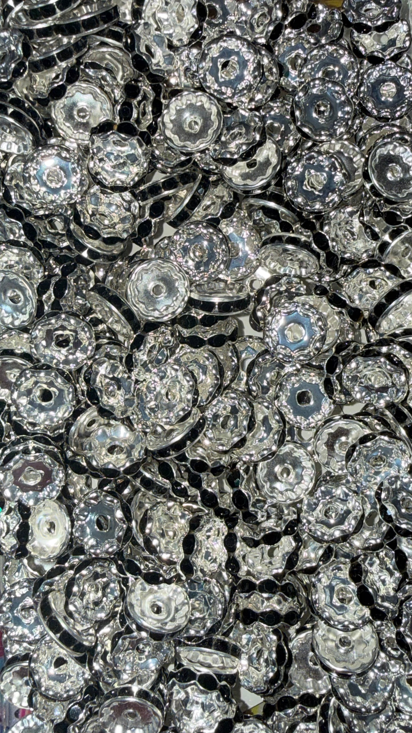 Black Rhinestone Spacer Bead Mix for Pens – Assorted Styles | Small Hole