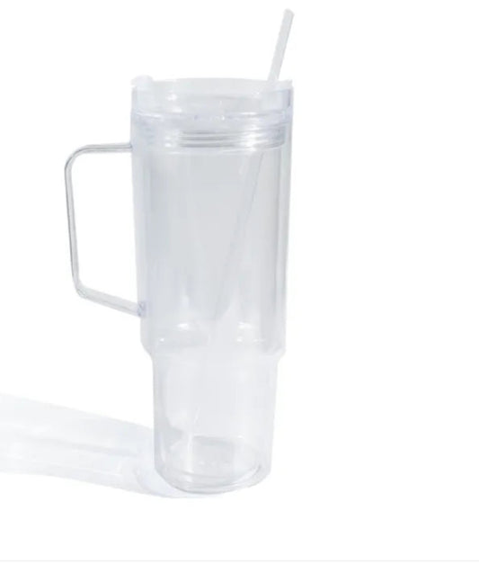 40oz Plastic Snowglobe Custom UV DTF Wrapped Tumbler