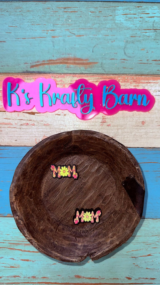 Silicone Focal Bead- Floral Mom K's Krafty Barn