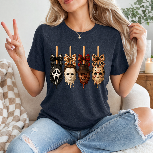 Horror on Sticks Halloween Bow Graphic Tee