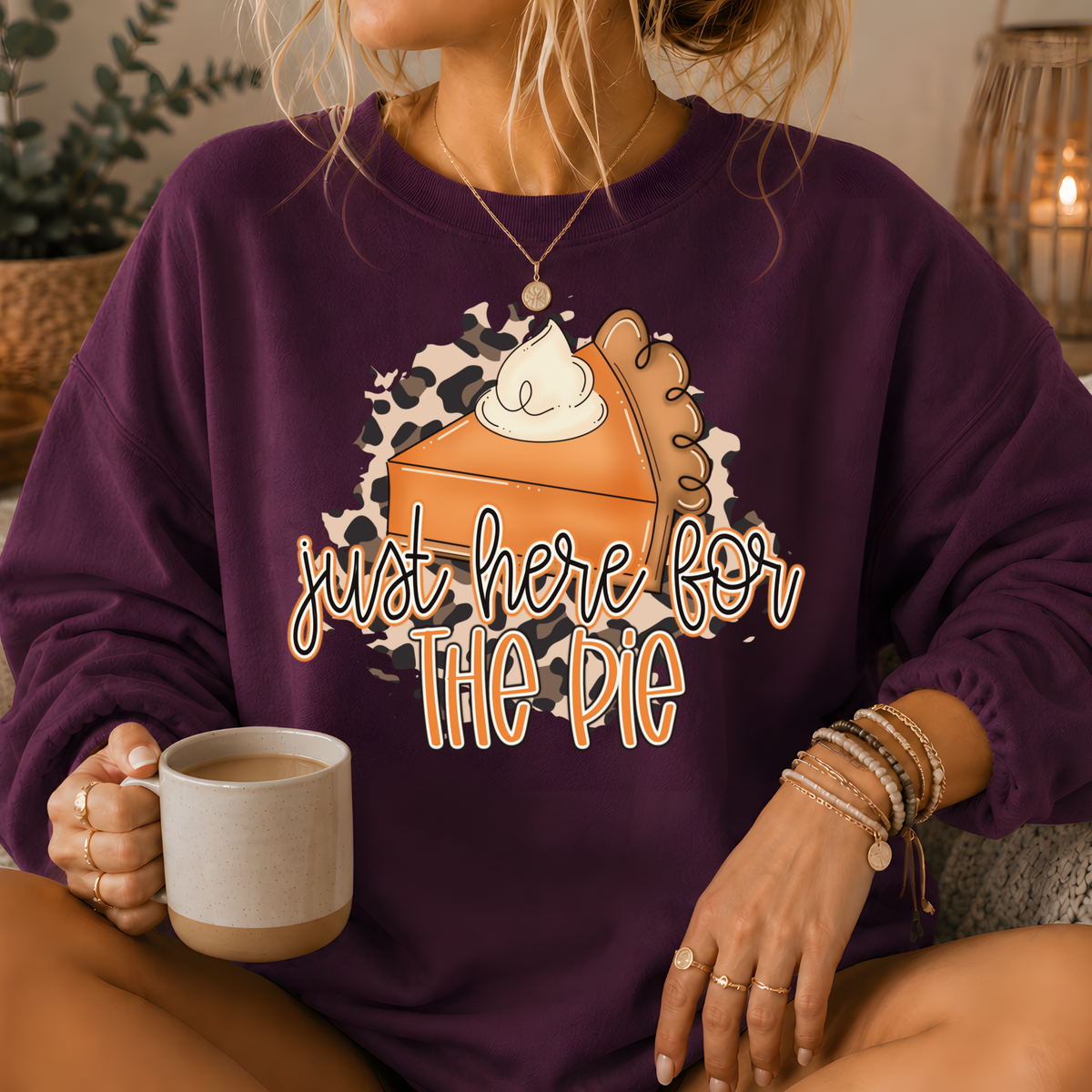 Just Here for the Pie Crewneck Sweatshirt