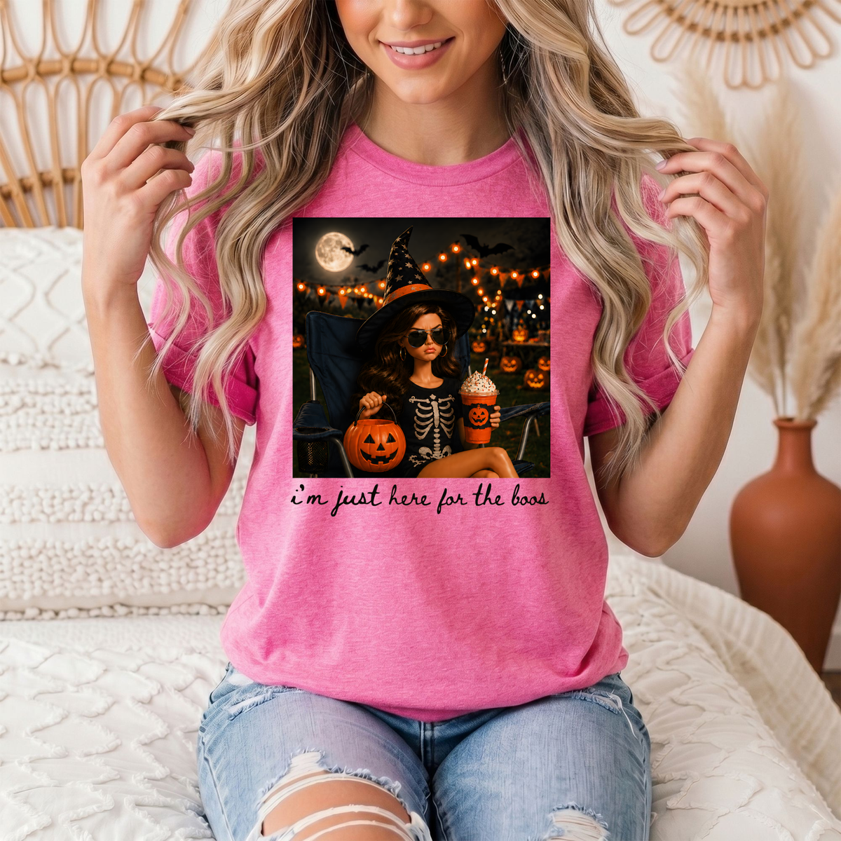 I'm Just Here for the Boos Halloween Graphic Tee