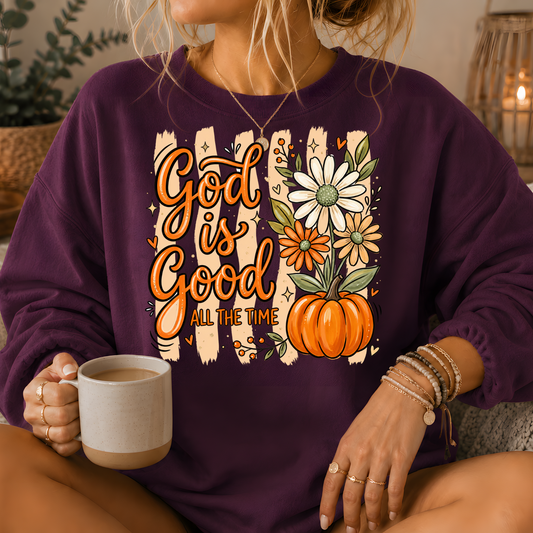 God Is Good Pumpkin Premium Crewneck Sweatshirt