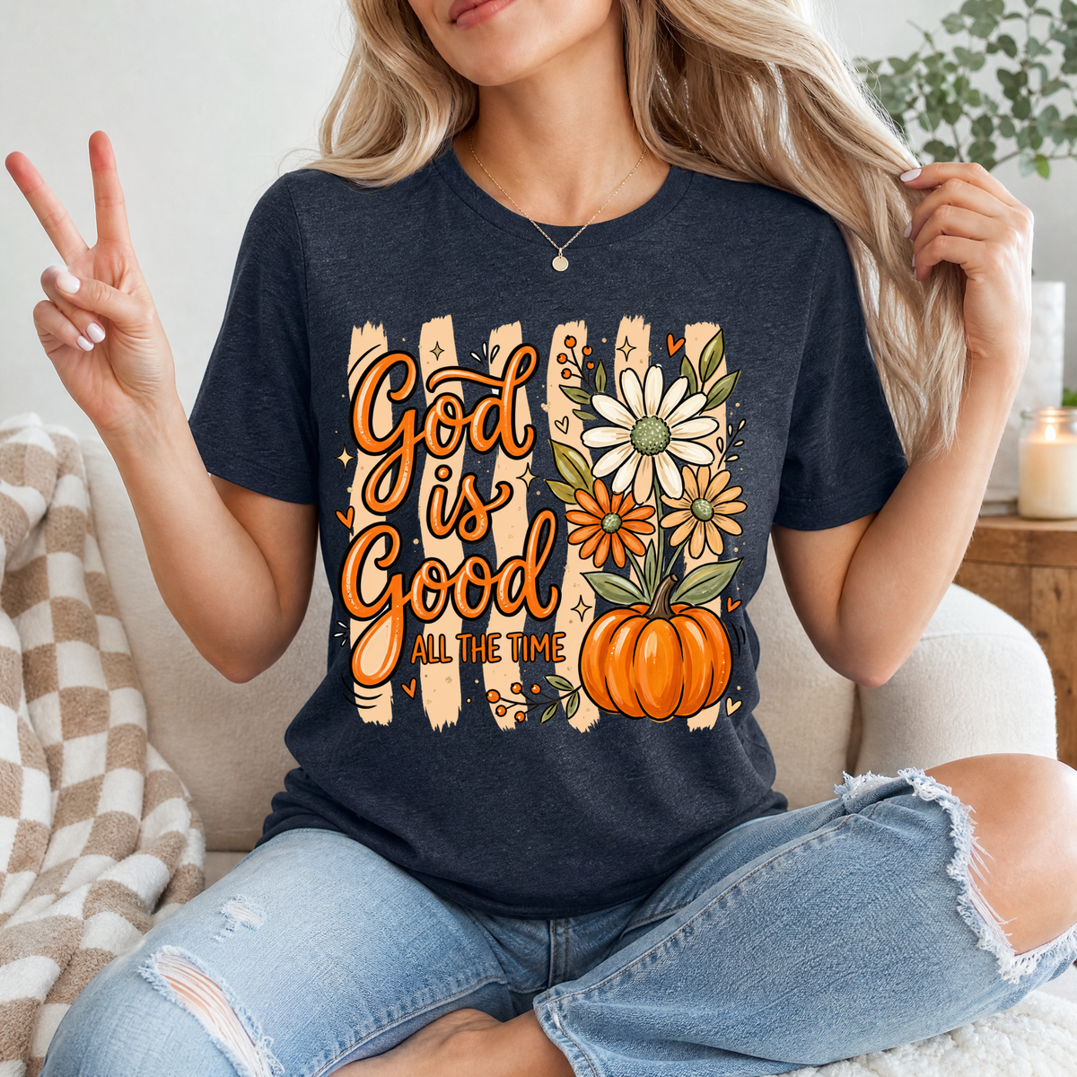 God Is Good Pumpkin Premium Graphic Tee