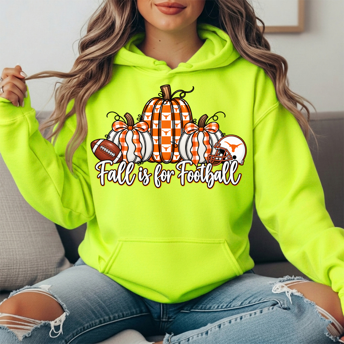 Texas Longhorns Fall Is for Football Pumpkin Graphic Hoodie