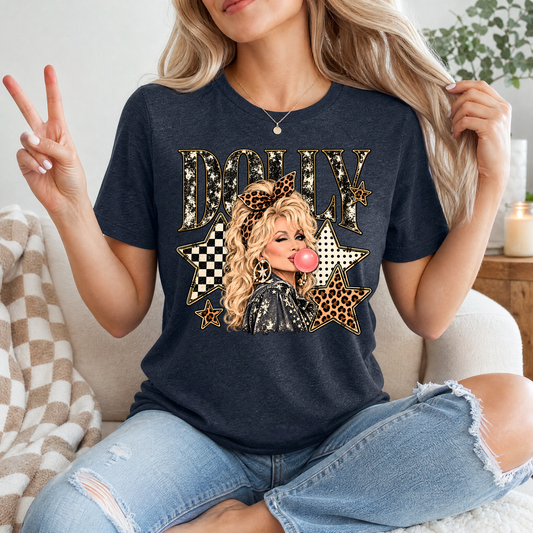 Dolly Bubblegum & Leopard Bow Vintage Graphic Tee
