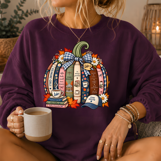 Gilmore Girls Inspired Bookish Pumpkin Crewneck Sweatshirt