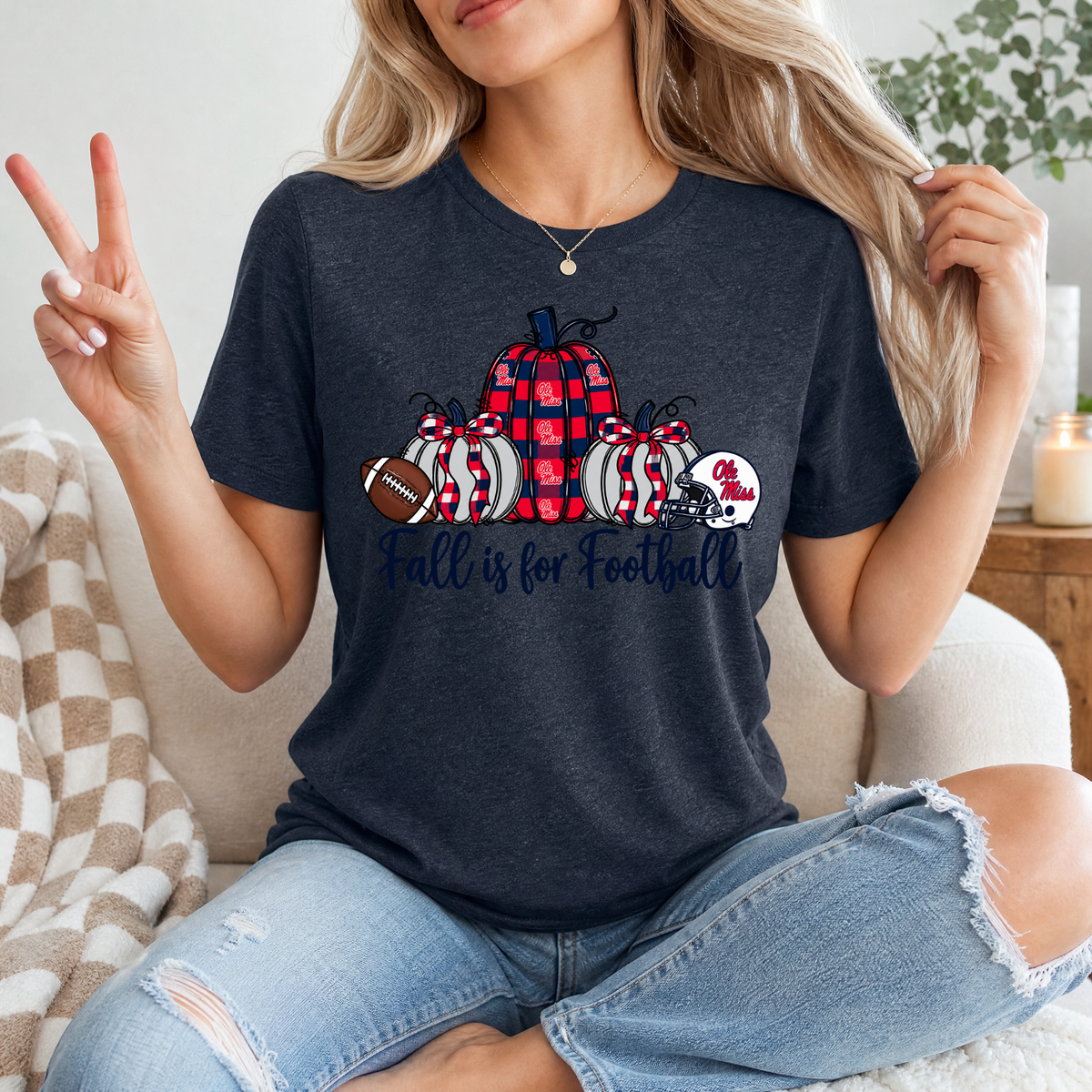 Fall Is For Football - Mississippi Premium Graphic Tee