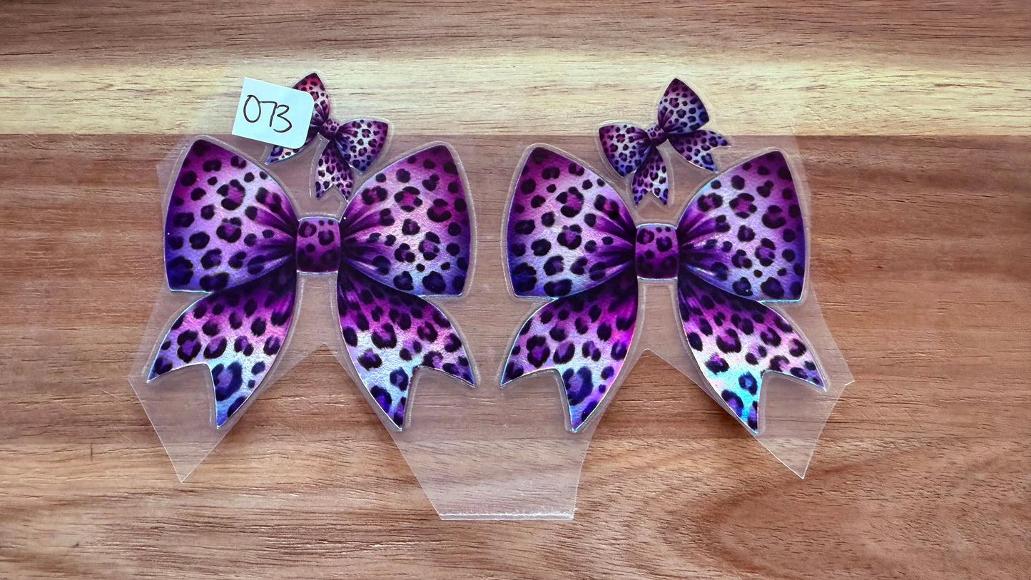 #73 Leopard print purple bow K's Krafty Barn