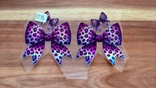 #73 Leopard print purple bow