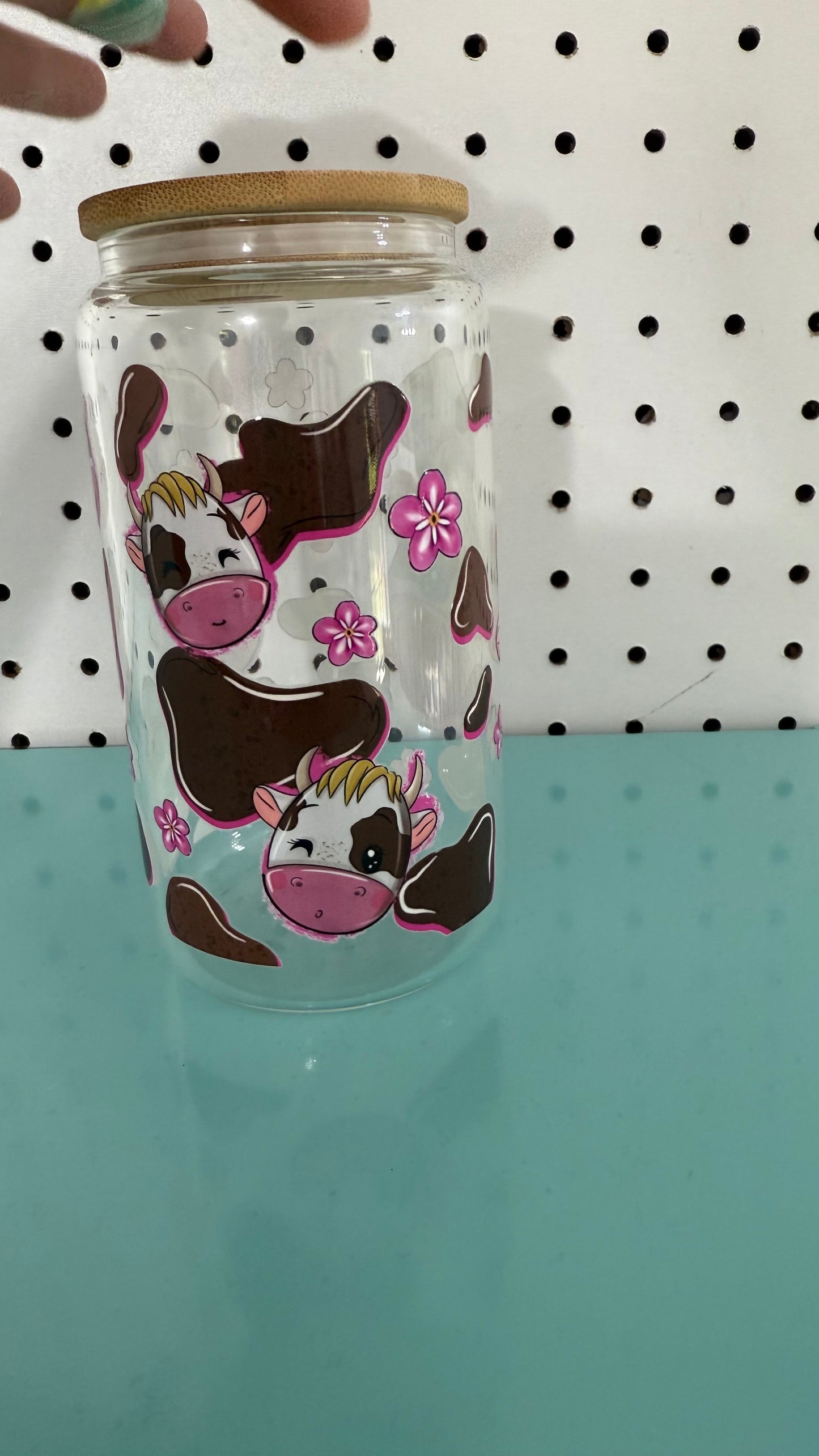 Bubblegum Cow 16oz Glass Libby