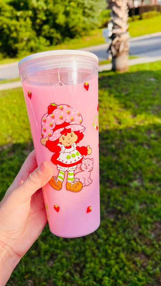 24oz Plastic Strawberry Shortcake- Strawberries N Cream K's Crafty Vibes Co.