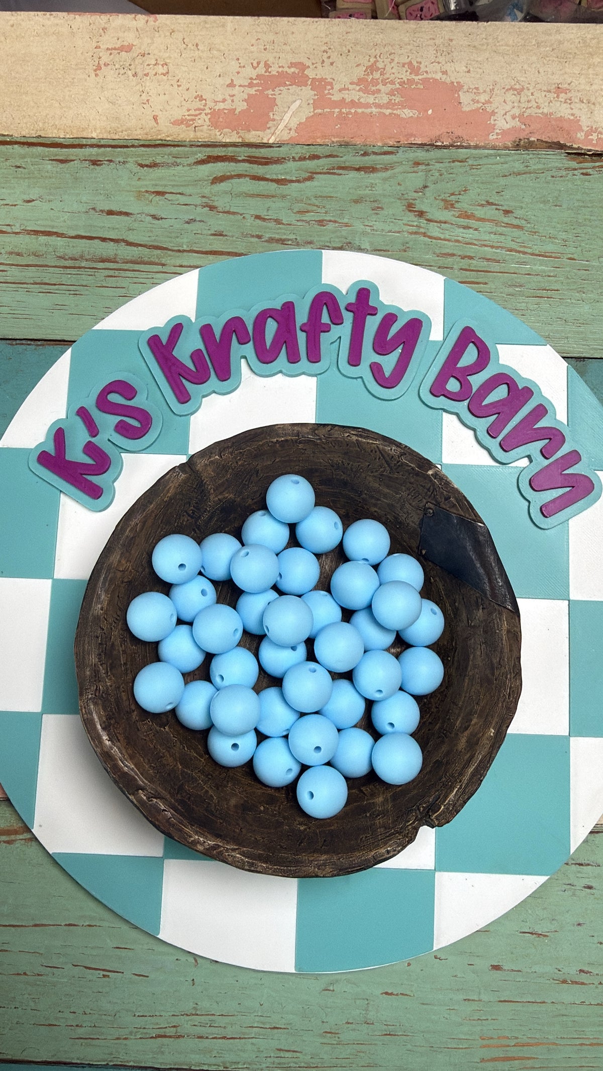 15mm Solid Silicone Beads- Powder Blue