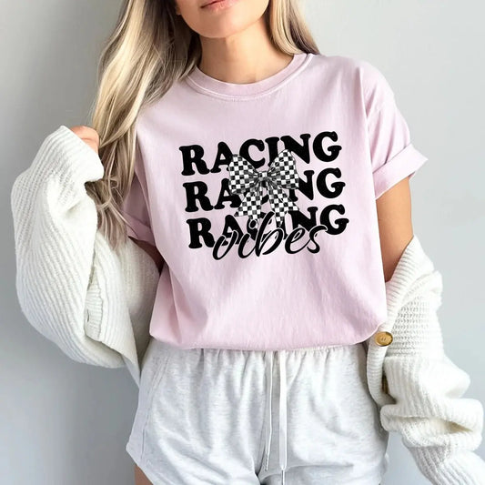Racing Vibes Shirt | Checkered Flag Racing Graphic Tee K's Krafty Barn