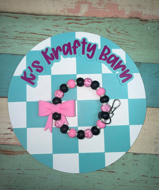 Pink Ribbon Wristlet