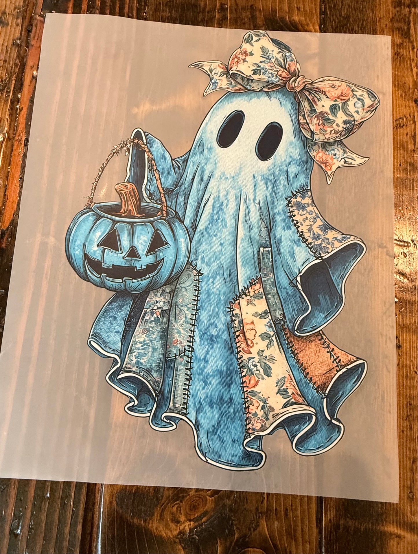 Blue floral ghost