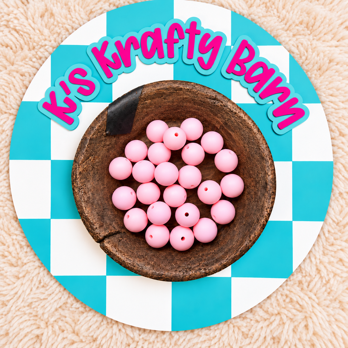 Baby Girl Pink 15mm Solid Silicone Beads