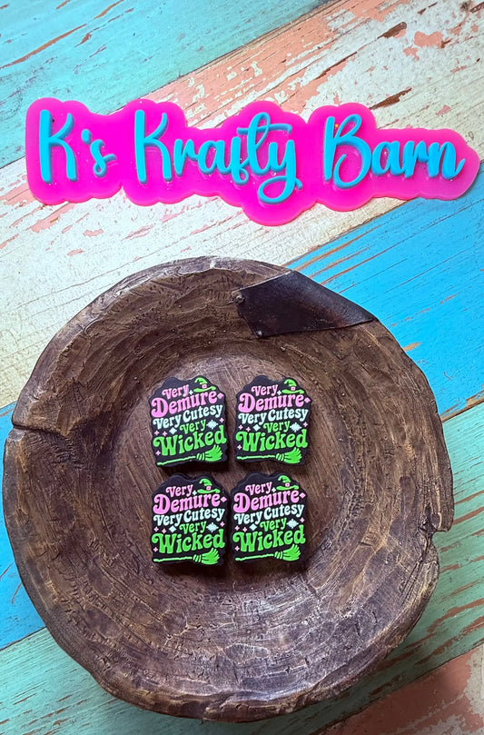 Silicone Focal Bead- Very demure very cutesy very wicked K's Krafty Barn