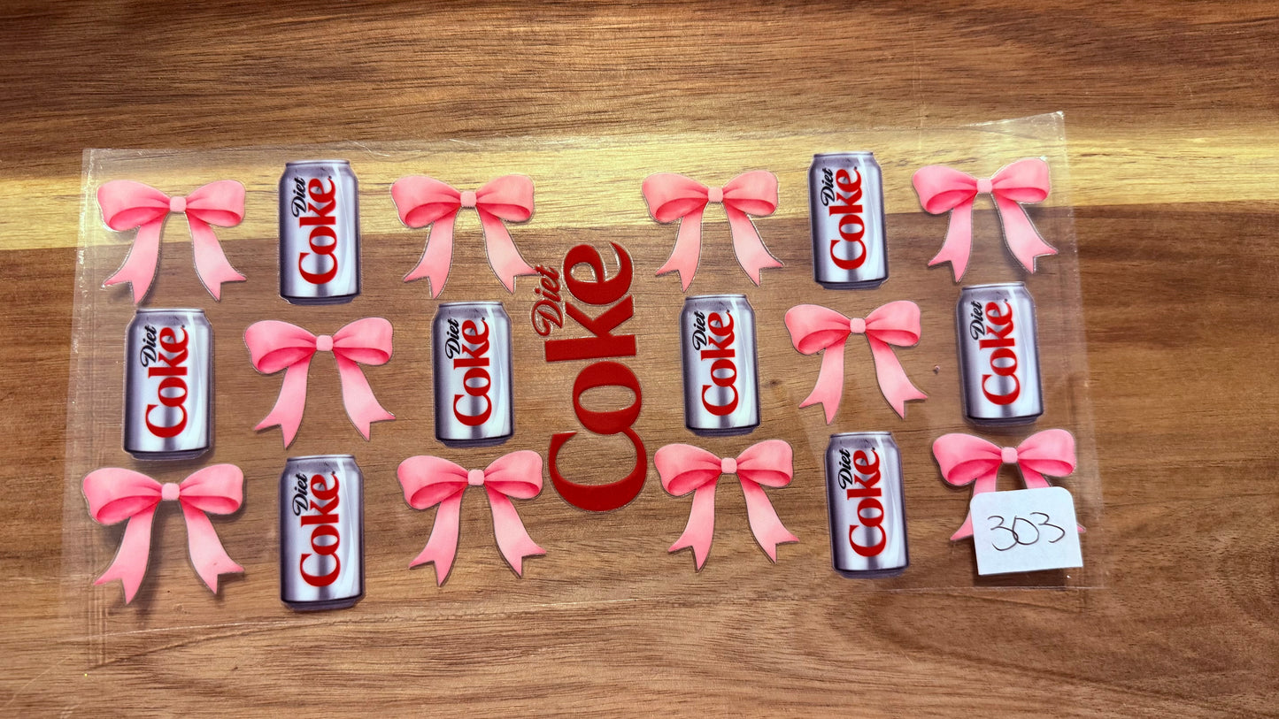 #303 Diet Cola with a pink bow