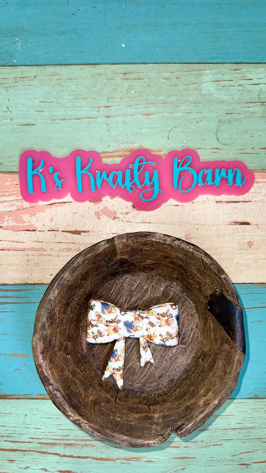 Silicone Focal Bead- Cute Bear bow K's Krafty Barn