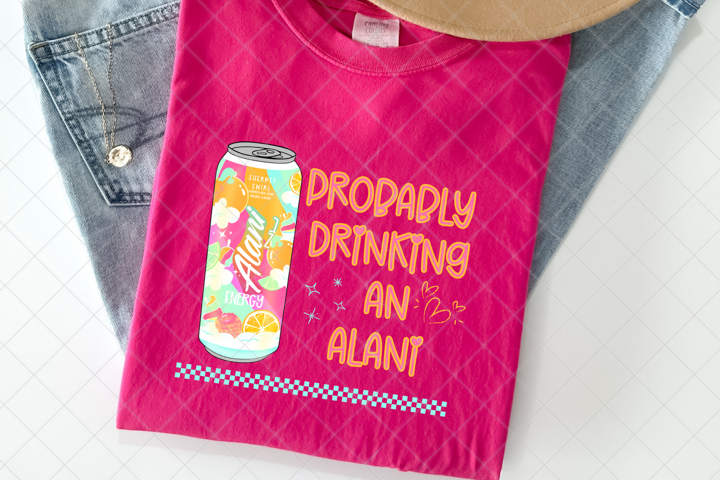 Probably drinking an Alani