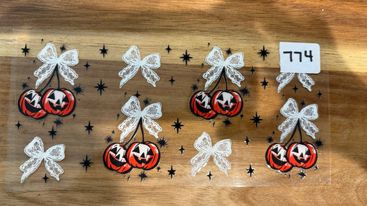 #774 White Bow Pumpkins