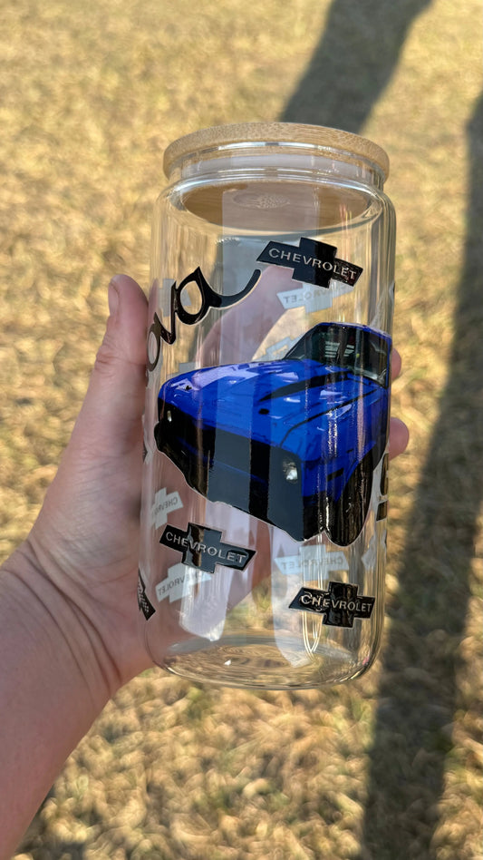 Blue Nova 16oz Glass Libby K's Crafty Vibes Co.