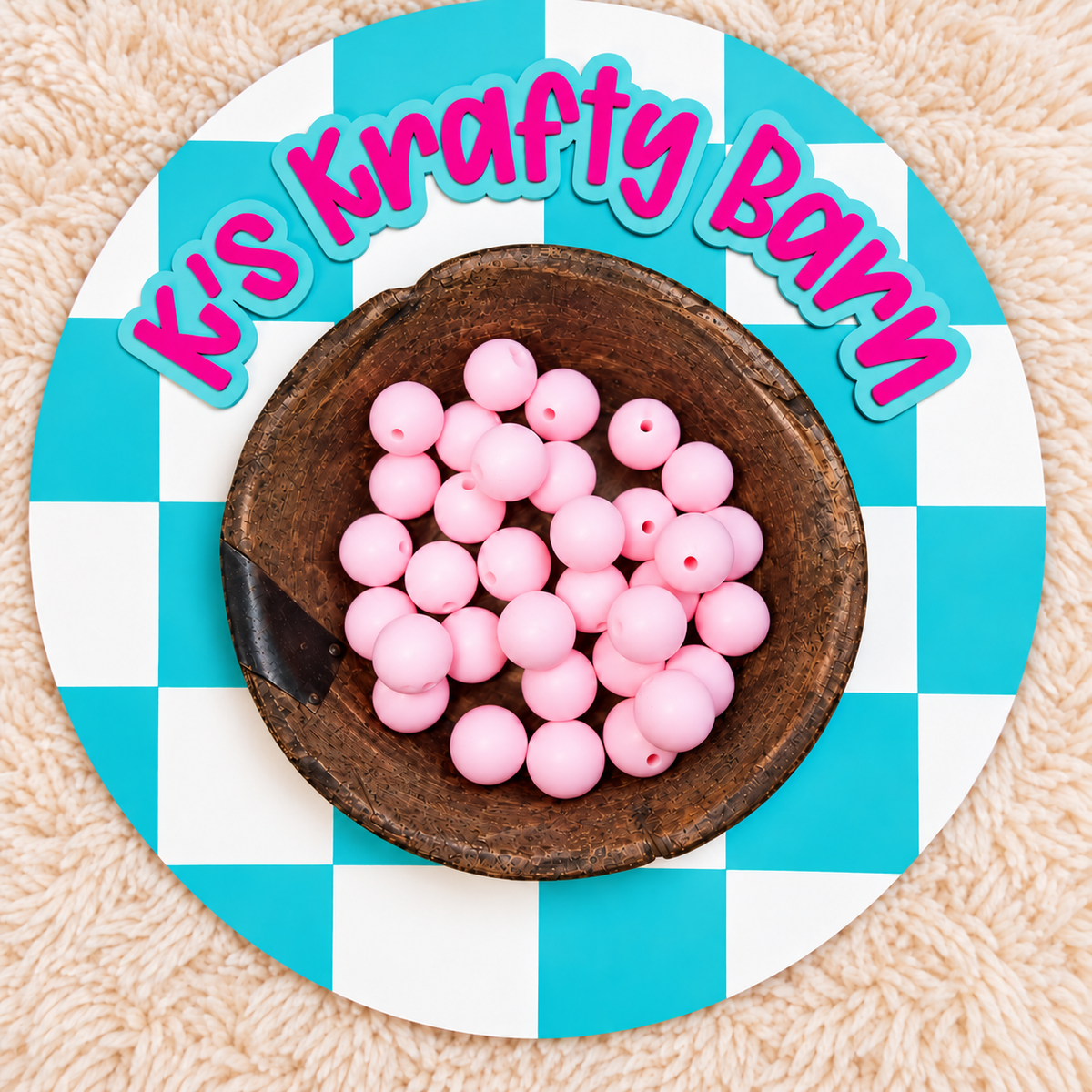Cotton Candy Swirl 15mm Silicone Beads