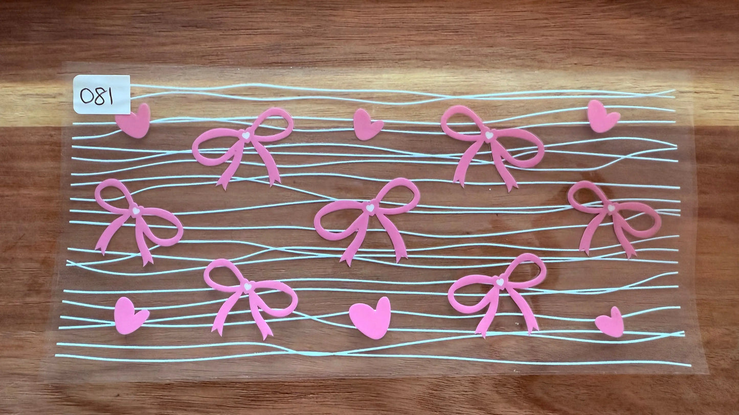 #81 Pink bows with hearts K's Krafty Barn