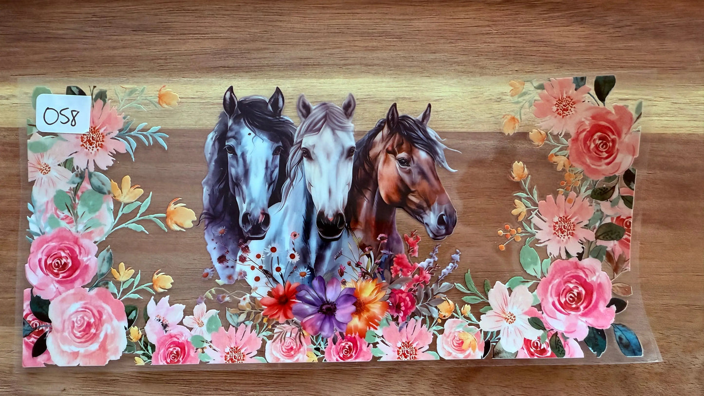 #58 Horses with flowers K's Krafty Barn