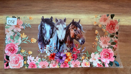 #58 Horses with flowers K's Krafty Barn