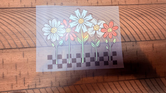 Flowers with checkered bottom