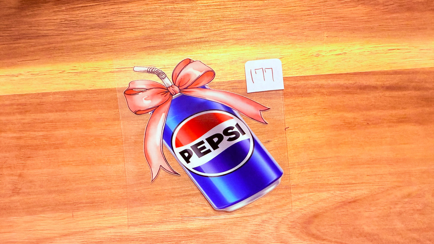 #177 Blue can with a bow