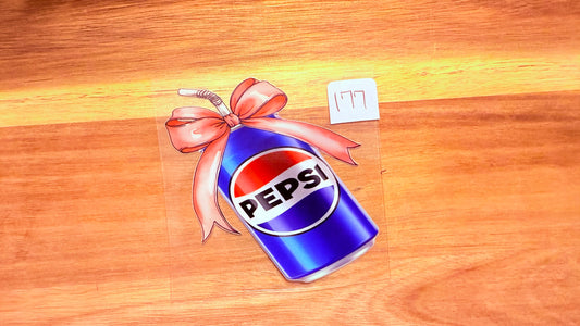 #177 Blue can with a bow