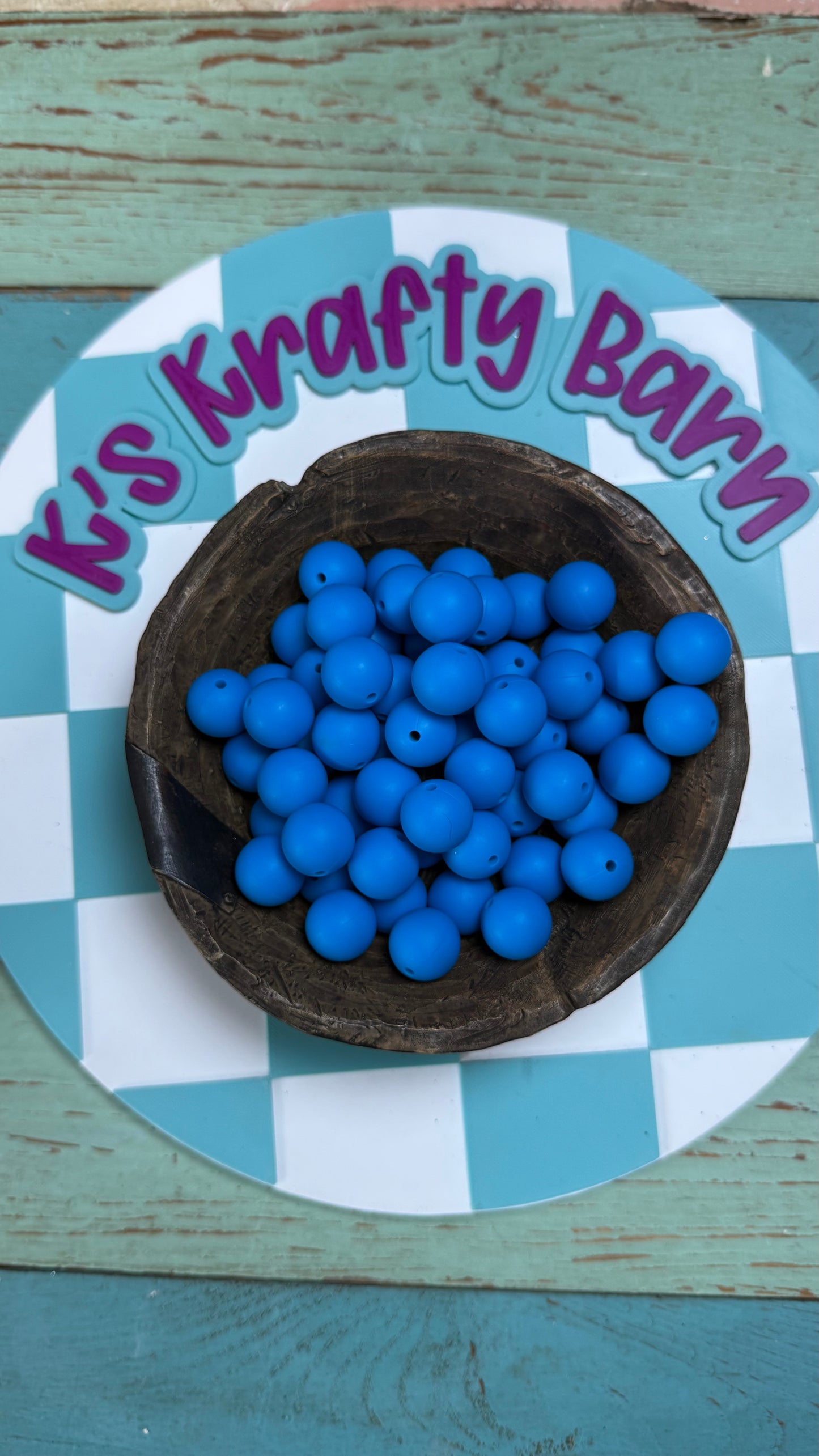 15mm Solid Silicone Beads- Jolly Rancher Blue