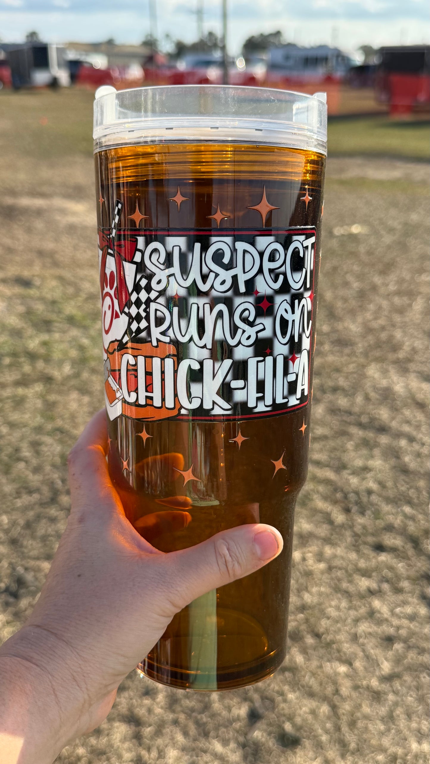 40oz Snowglobe-Suspect runs on chick fil a sweet tea