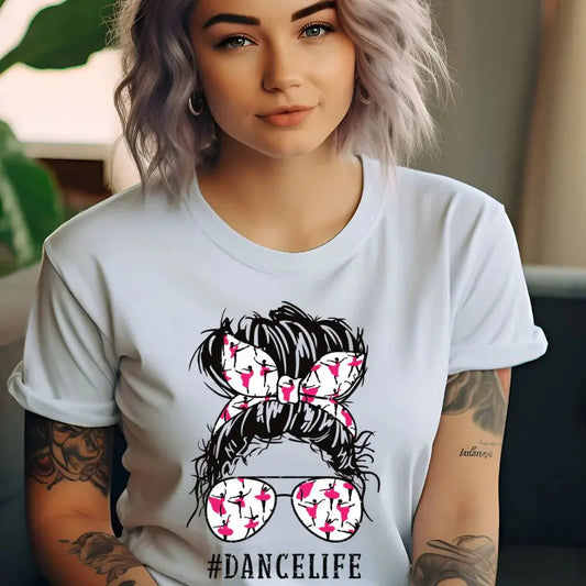 Messy Bun Dance Life Graphic Tee | Dance Mom Messy Bun Shirt K's Krafty Barn
