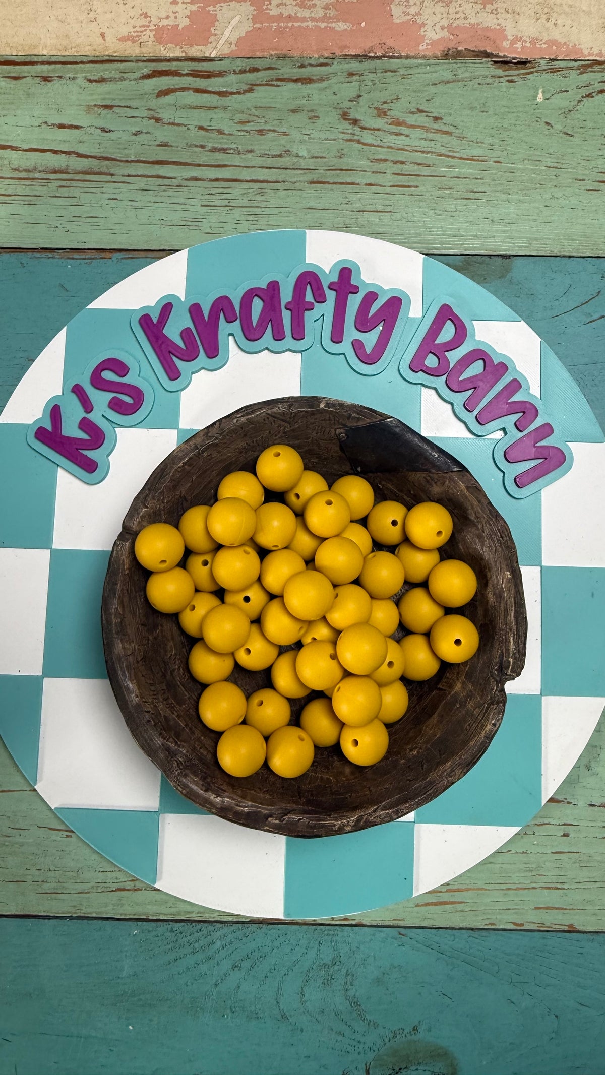 15mm Solid Silicone Beads- Golden Yellow