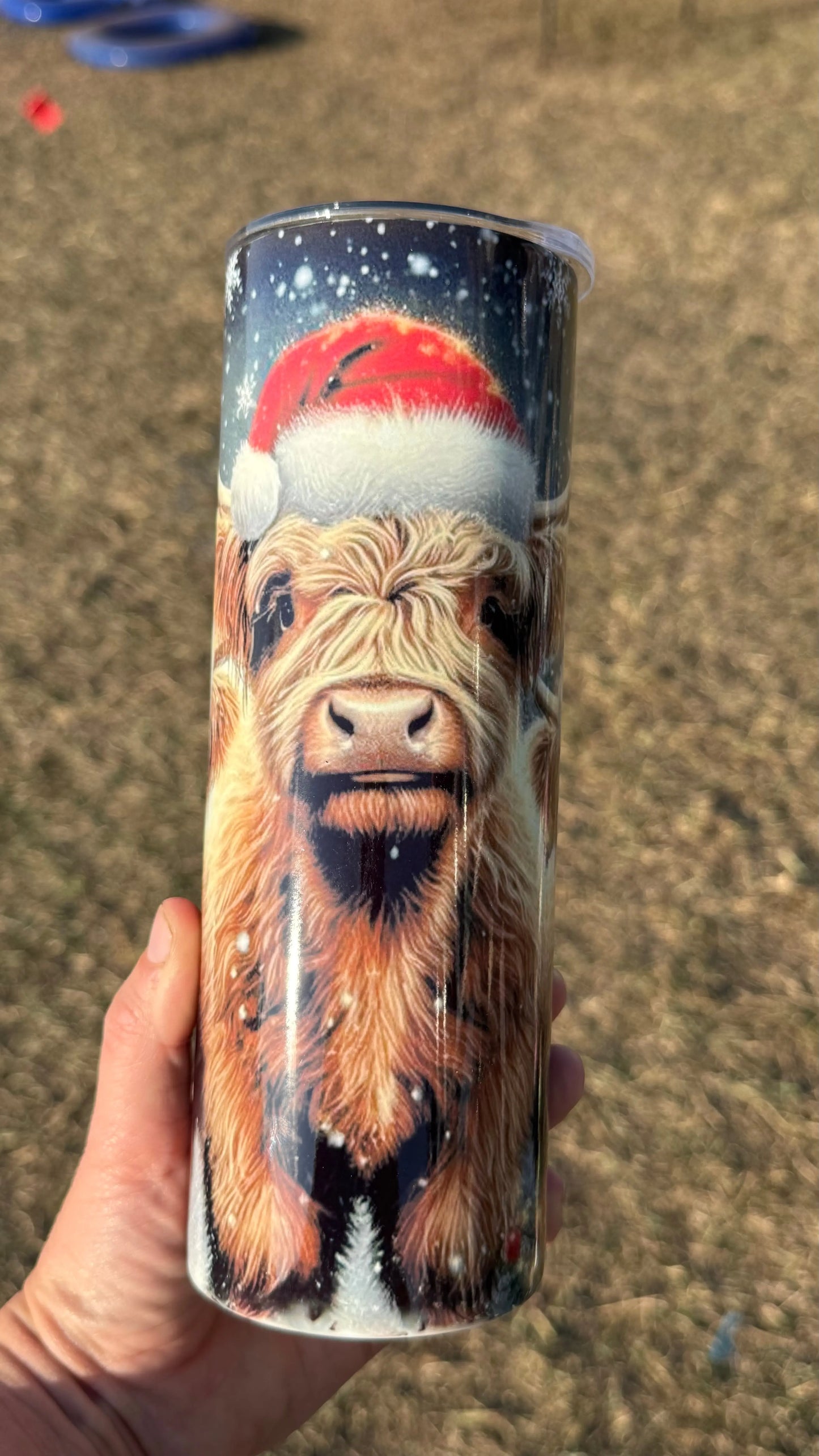 Highland Christmas 20oz insulated K's Crafty Vibes Co.