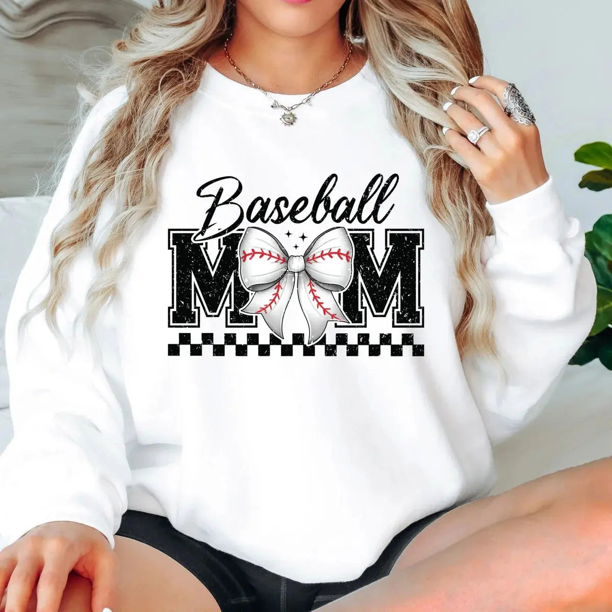 Baseball Mom Bow Shirt | Baseball Mom Game Day Graphic Tee K's Krafty Barn