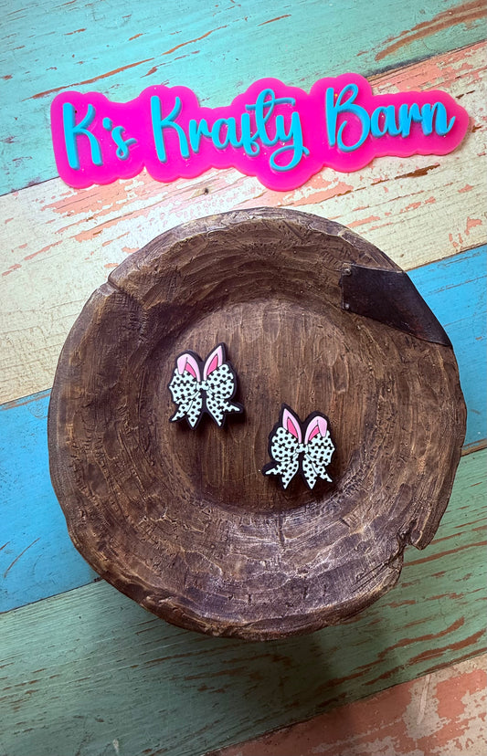 Wholesale Silicone Focal Bead- Dalmation now with bunny ears