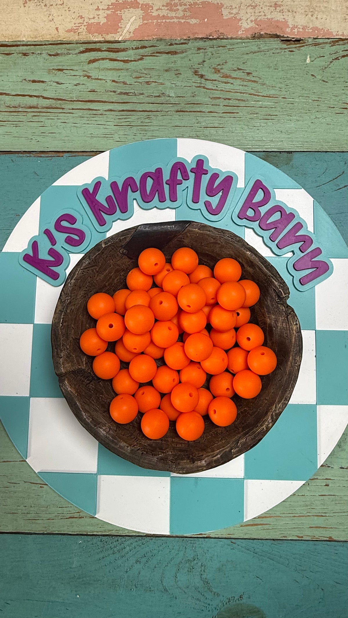 15mm Solid Silicone Beads- Tangerine
