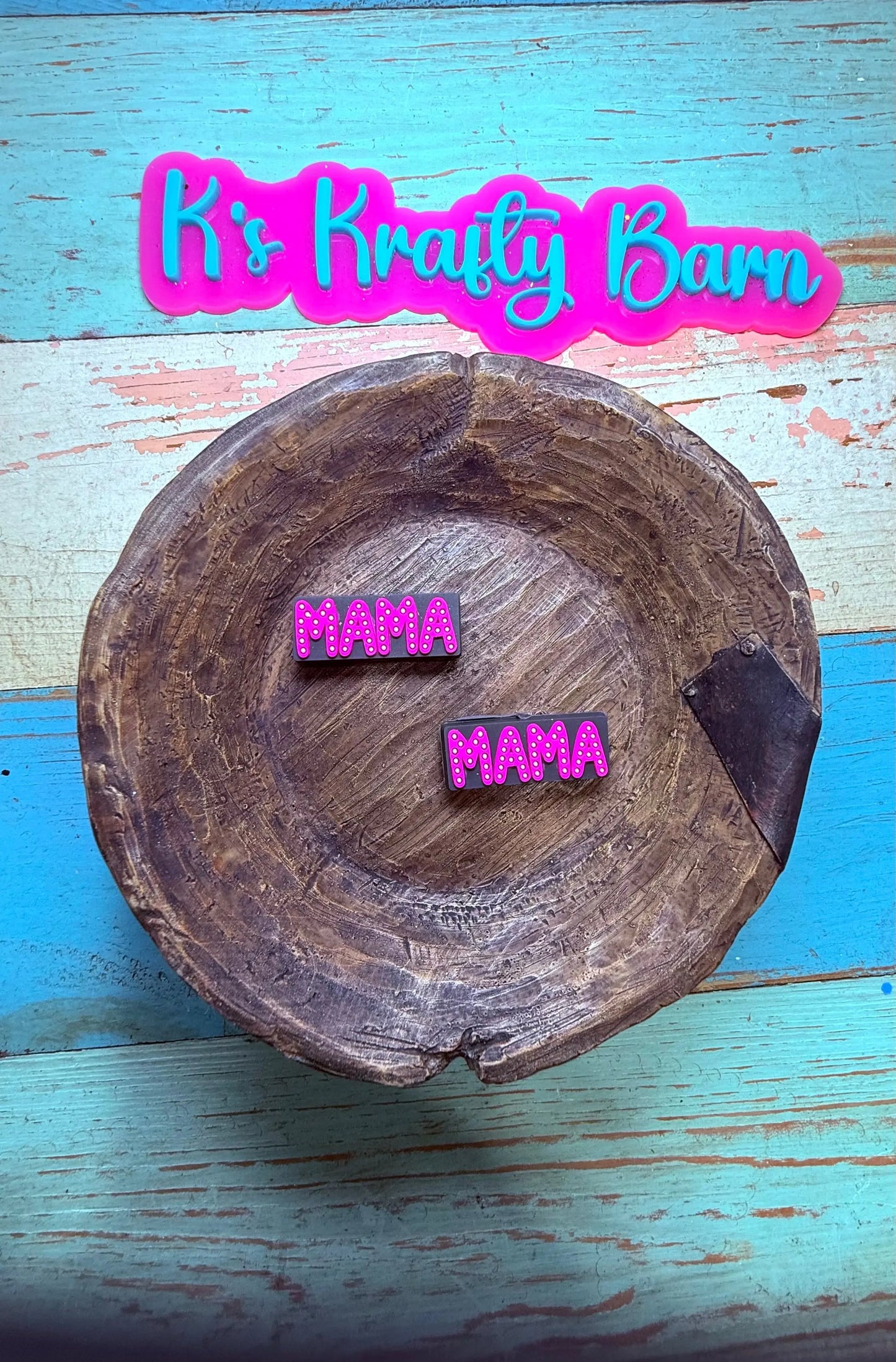 Silicone Focal Bead- Pink Mama K's Krafty Barn