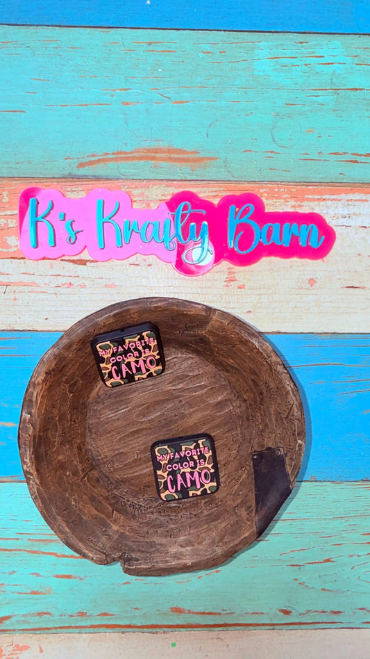 Silicone Focal Bead- My favorite color is Camo K's Krafty Barn